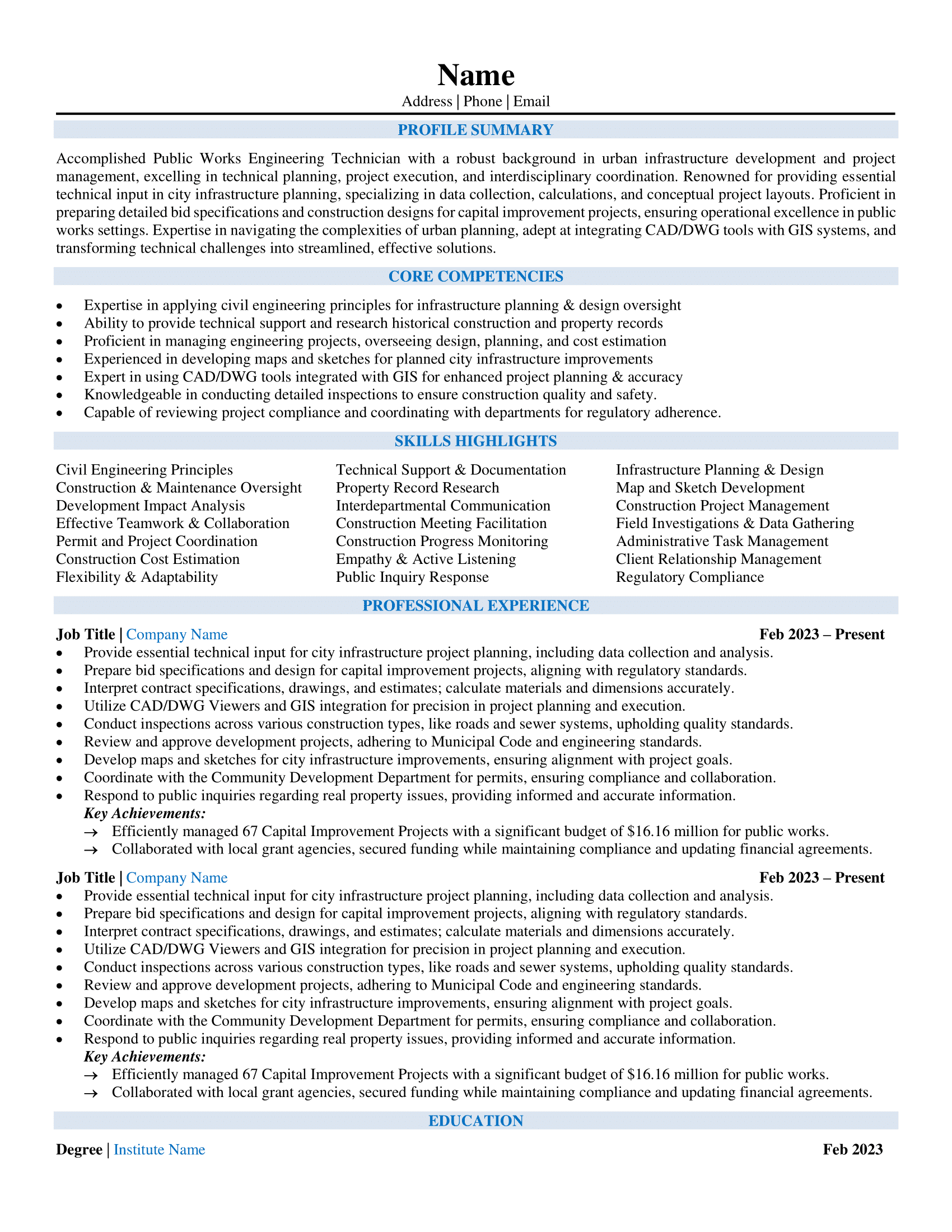 ATS Professional Resume Template